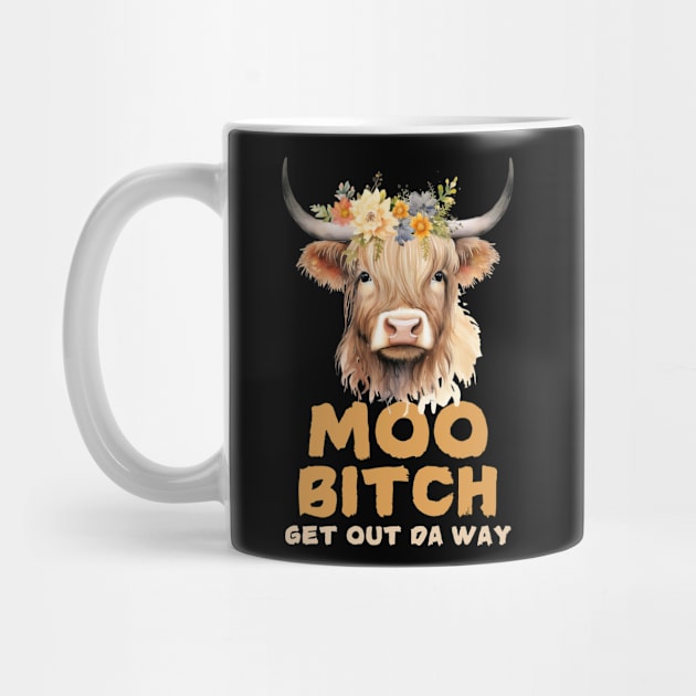 Moo Bitch Floral Cow by The WYLD Tribe